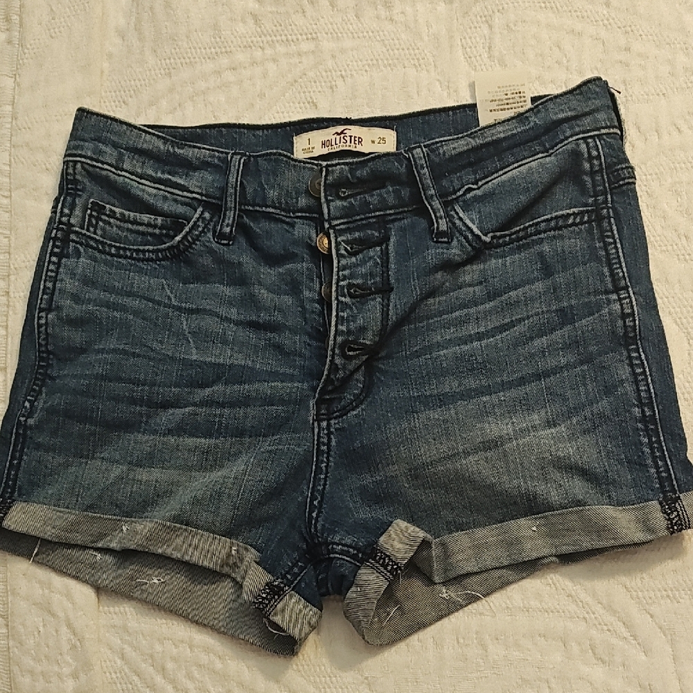 Hollister Women's Blue Denim Shorts